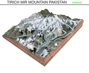 Tirich Mir Mountain Pakistan Terrain 3d model