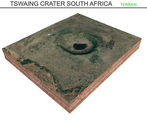 Tswaing Crater South Africa Terrain 3d model