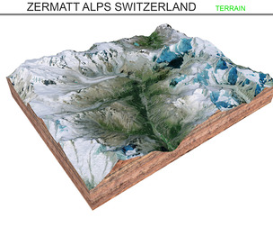 Zermatt Alps Switzerland Terrain 3d model