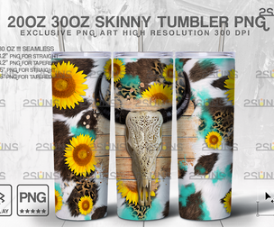 20oz Sunflower Skinny Tumbler Western