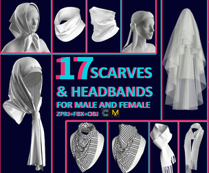 17 SCARF & HEADBAND 3D MODELS