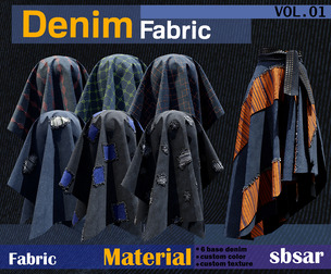 Denim Fabric Material- SBSAR- VOL 01