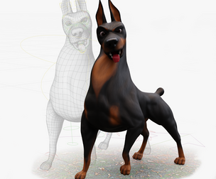 Doberman Stylized Rigged