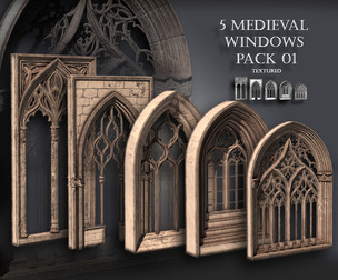 05 Medieval Textured Windows Pack 01