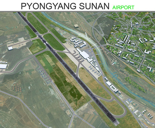 Pyongyang Sunan Airport 3d model 10km