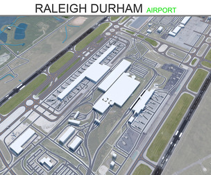 Raleigh Durham Airport 3d model 10km