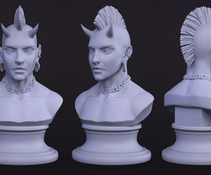 Demon guy bust