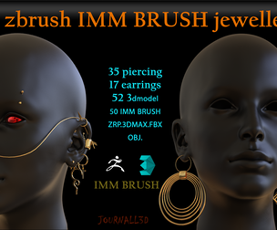 Piercings & earrings _IMM BRUSH +3dmodel