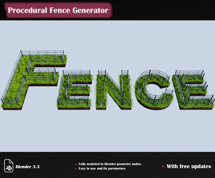 Procedural Wire Chain Link Fence for Blender