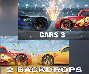 2 Backdrops Lightning McQueen, Disney cartoon