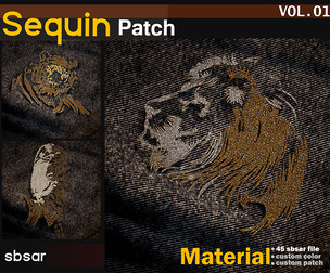 54 Sequin patch -SBSAR + tutorial -VOL 01
