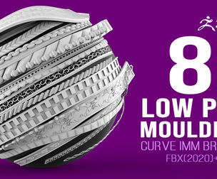 80 low poly mouldings shapes curve IMM
