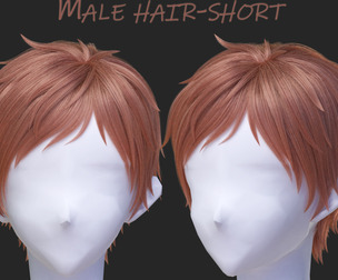 Male Short Hairstyle -blender Particle hair system