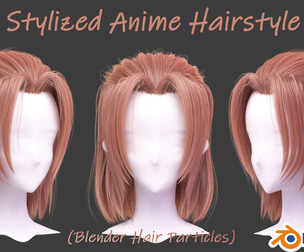 Stylized male Hairstyle(blender particle system)
