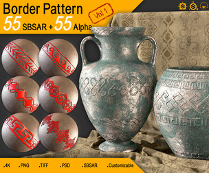 55 Border Pattern + Alpha (4K) Vol 1