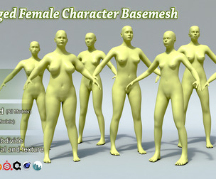 15 Rigged Female Character Basemesh