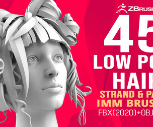 45 Female cartoon character hair strand IMM