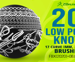 20 Low poly knot and nodes IMM set