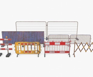 Construction site barrier pack V1 weathered