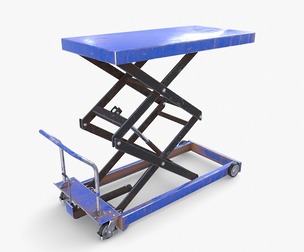 Animated Scissor Lift Table Blue
