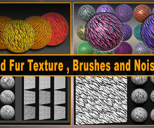 30 Stylized Fur Texture , Brushes and Noise Pack