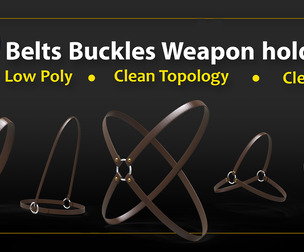 30 Belts-Buckles-Weaponholders Basemesh (FBX)