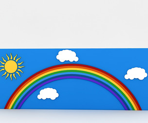 Kindergarten Wall Low-poly 3D model