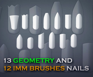 13 Character Nails (Human) Mesh IMM and Geometry