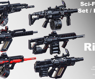 Sci-Fi Rifles Set / Kitbash