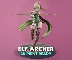 Anime Elf Archer - 3D Print Ready
