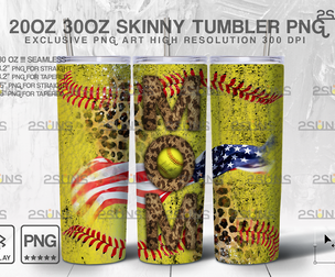 20oz Dirty Softball MOM Skinny Tumbler