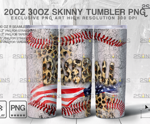 20oz Dirty Baseball MOM Skinny Tumbler