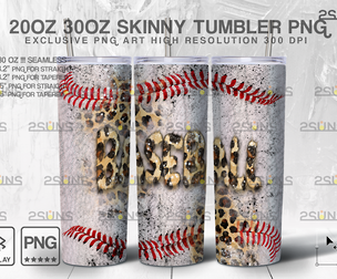 20oz Dirty Baseball MOM Skinny Tumbler
