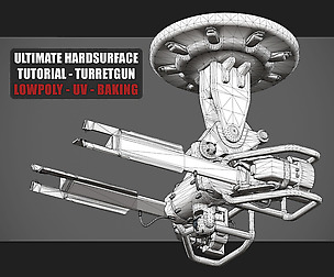 UHT - Turretgun - Lowpoly, UV and Baking