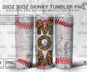 20oz Dirty Baseball MOM Skinny Tumbler