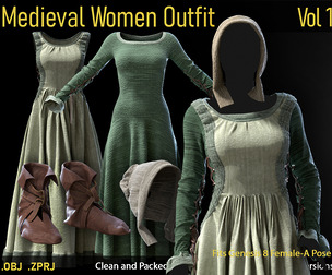 Medieval Women Outfit-Vol01