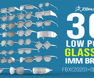 30 low poly glasses base mesh shapes IMM brush