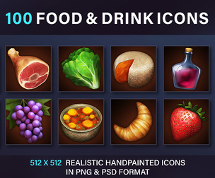 Food Drink Vegetable And Fruit Icons