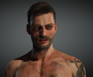 Realistic 3D Model of a Man with Minor Injuries