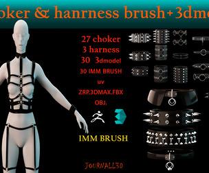 choker & harness brush + 3dmodel vlo1