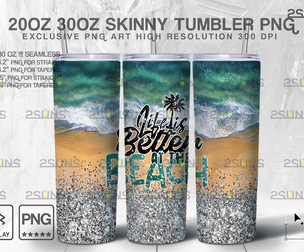 20oz Sea Silver Glitter Skinny Tumbler