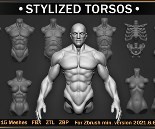 Stylized Character Torsos Zbrush