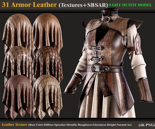 31 Armor Leather (Textures+SBSAR)+Outfit Model