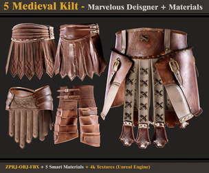 5 Medieval Kilts/fbx-obj+Materials