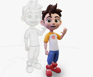 Cartoon boy rigged