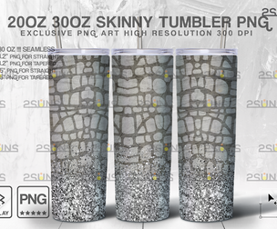 20oz Snake Skin Glitter Skinny Tumbler