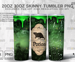 20oz Spooky Potion Skinny Tumbler Design