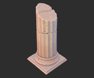 Stylized Broken Roman Pillar /Course