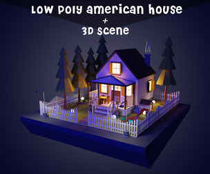 Low poly American house