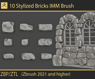 Stylized Bricks IMM Brush